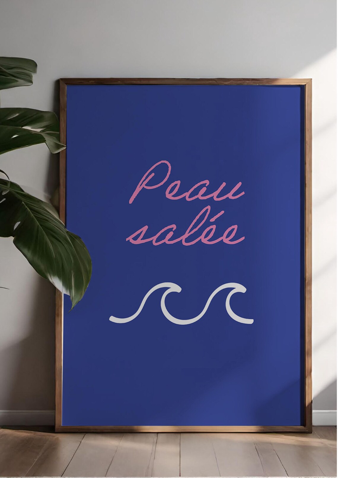 Salty Skin Minimalist Poster, Pink Typography