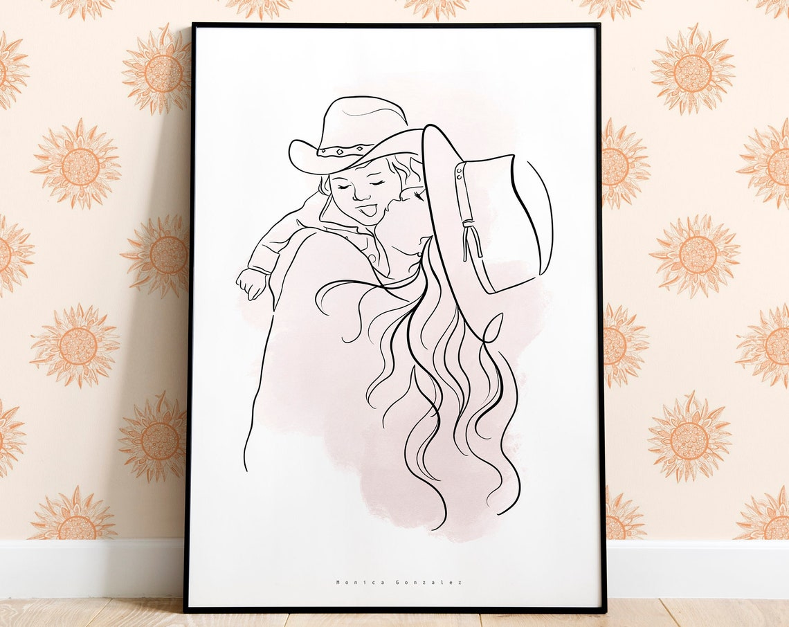 Custom Portrait Drawing From Photo Personalized Line Art Illustration Hand Drawn Gift For Anniversary Wedding Birthday