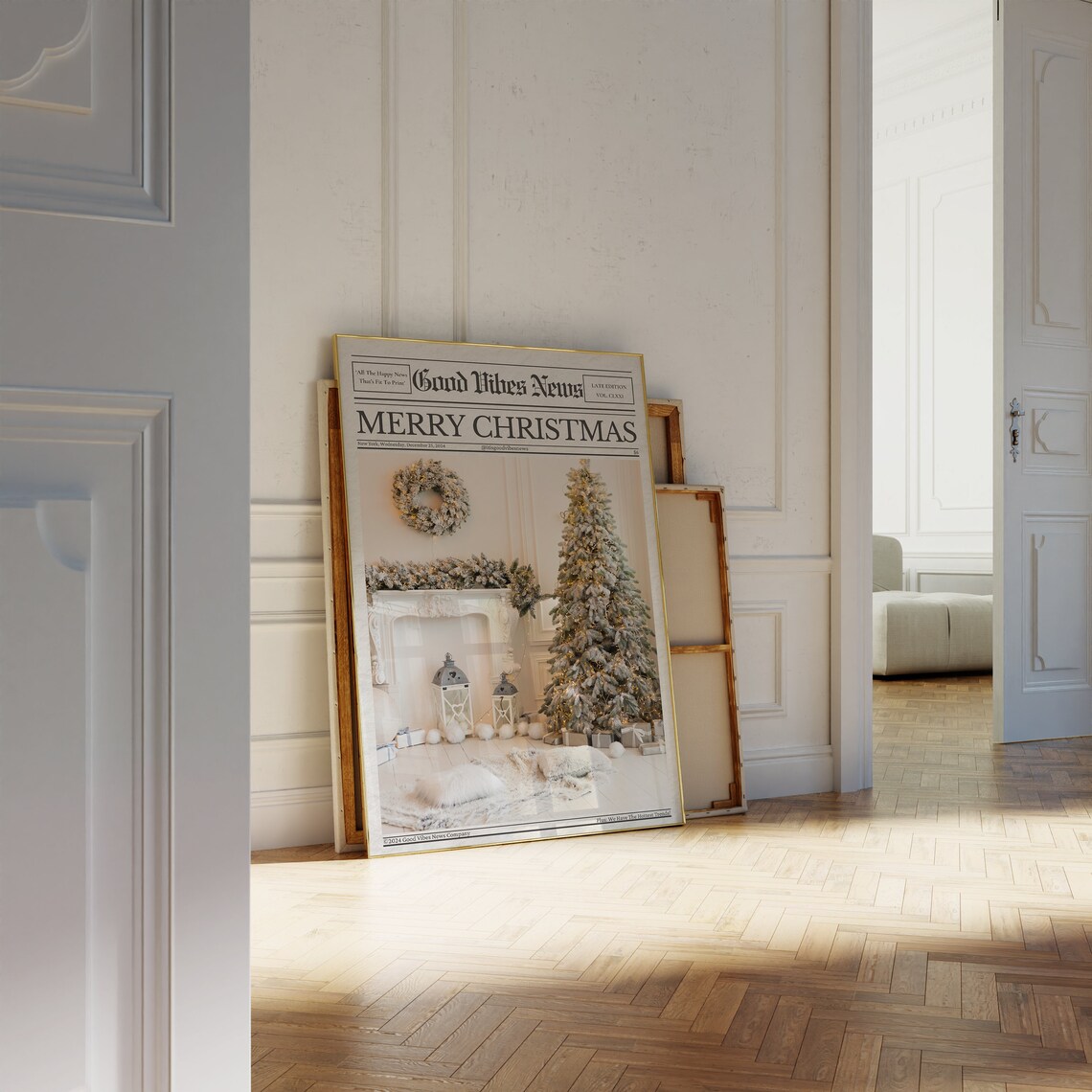 Christmas Newspaper Christian Print, Holiday Poster - Image 2