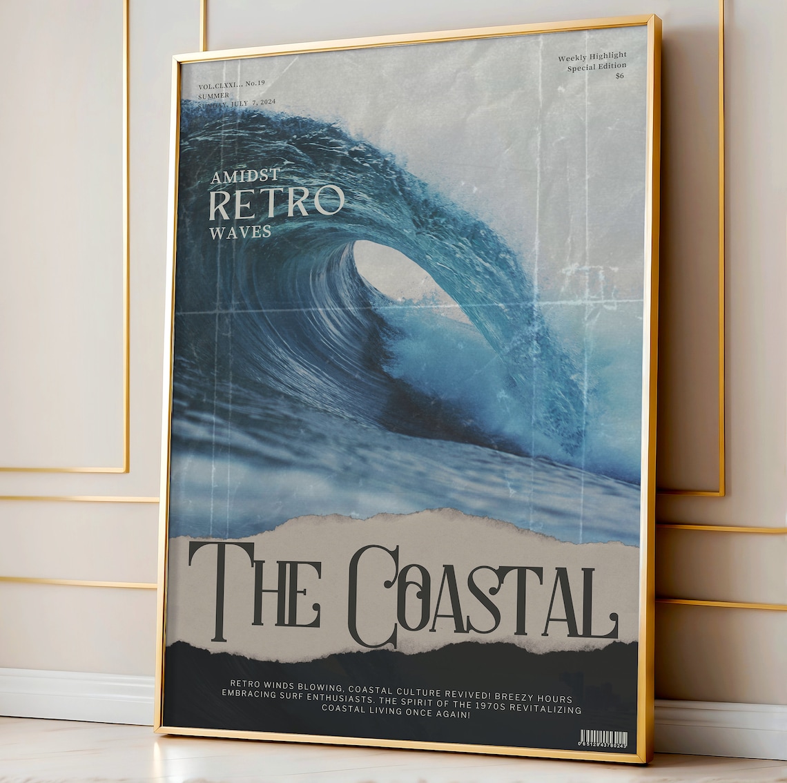 Retro Coastal Life Magazine Surf Up Poster