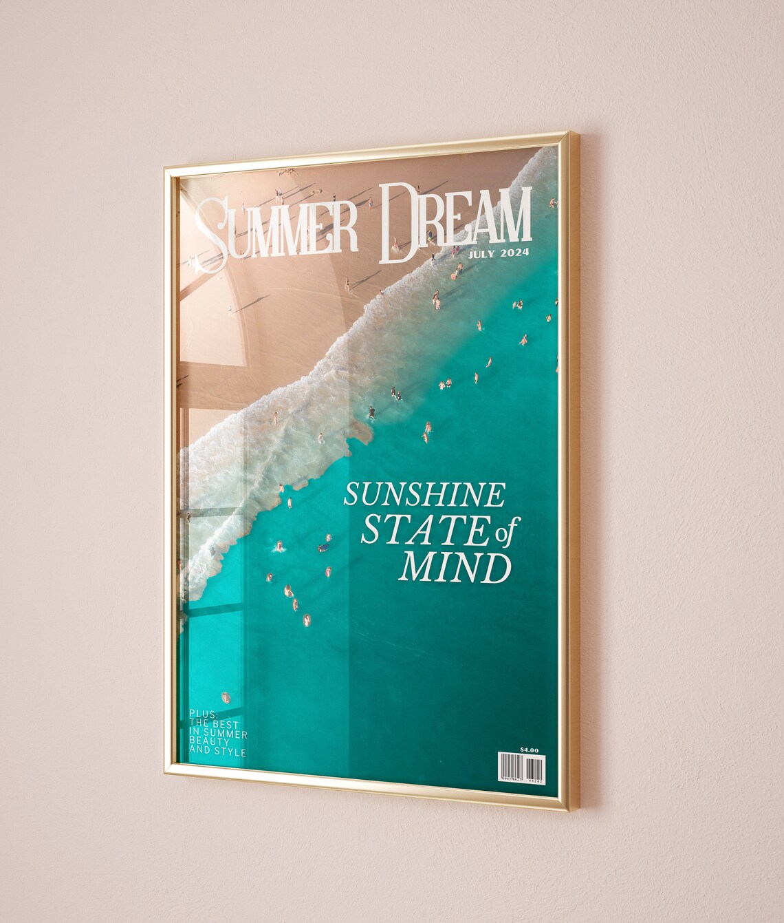 Summer Dream Sunshine State of Mind Aerial Beach Photo Poster - Image 2