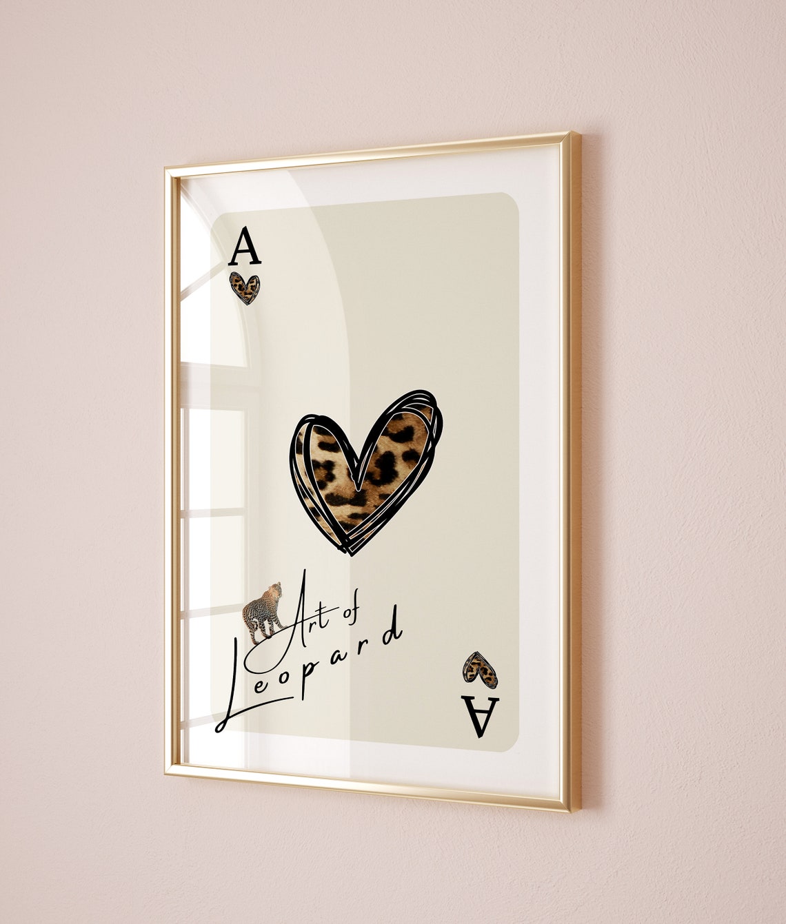 Art of Leopard Ace Card Leopard Heart Girly Bedroom Wall Poster - Image 2