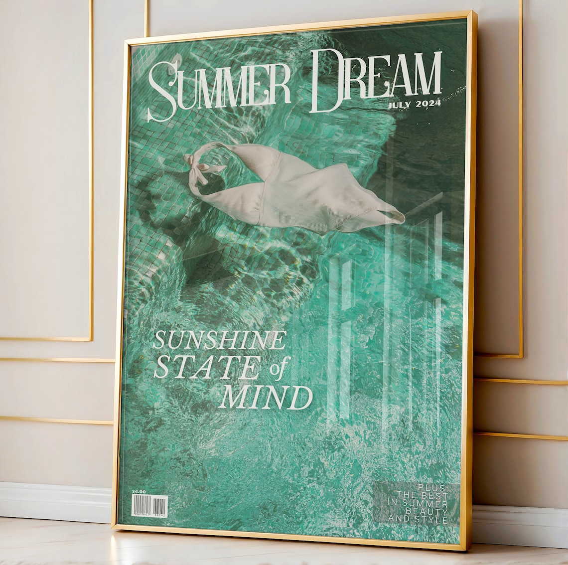 Summer Dream Sunshine State of Mind Floating Swimsuit Poster