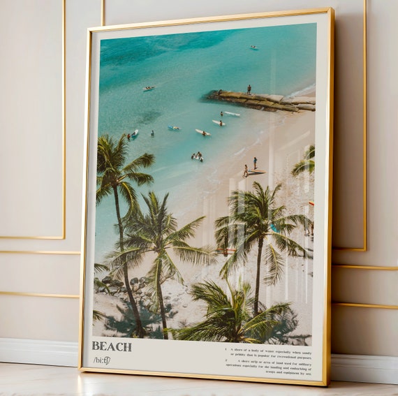 Coastal Beach Summer Aerial Photography Art Print