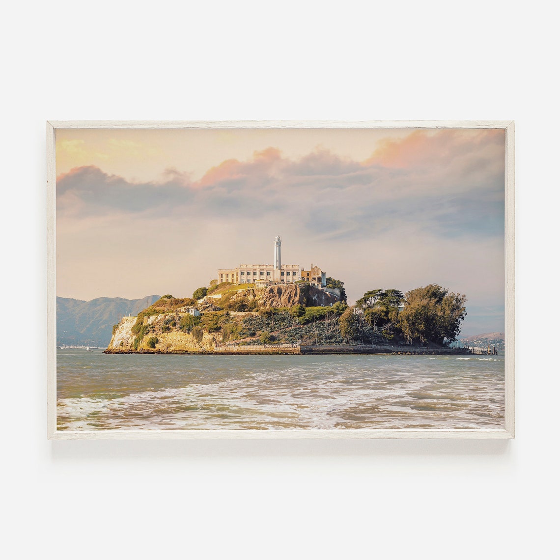 Alcatraz Island Golden Hour San Francisco Bay Landmark Poster
