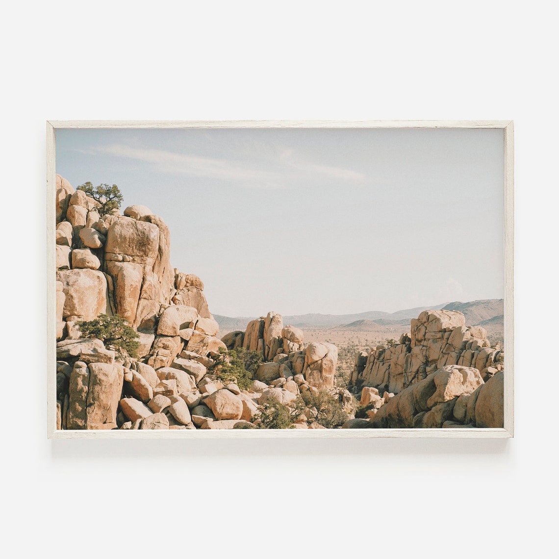 Sunlit Desert Boulder Field Joshua Tree Style Landscape Poster
