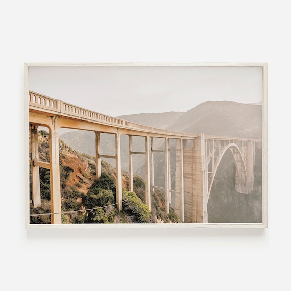 Big Sur Coastal Print, Bixby Bridge Beach Landscape