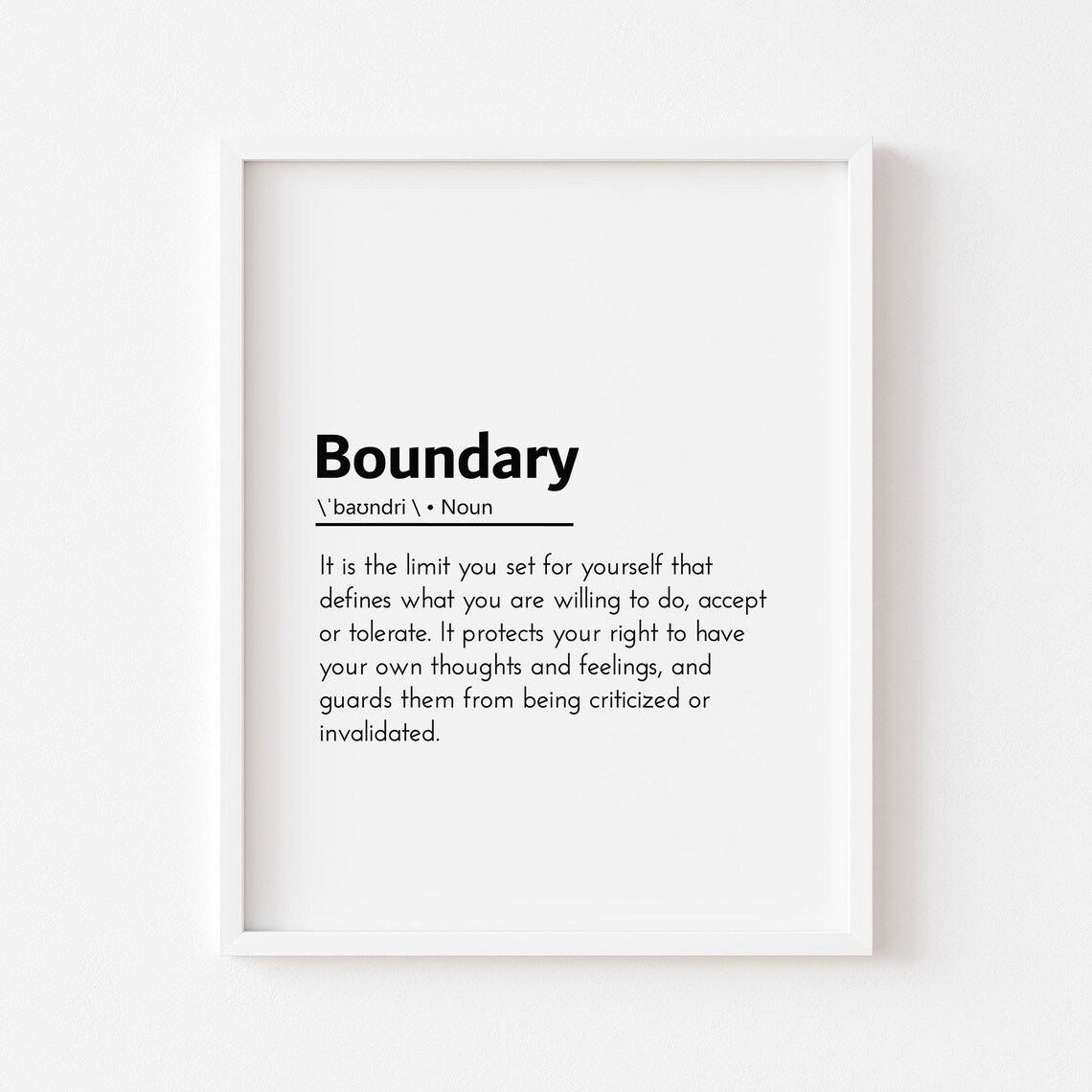 Boundary Definition Personal Boundaries Growth Poster