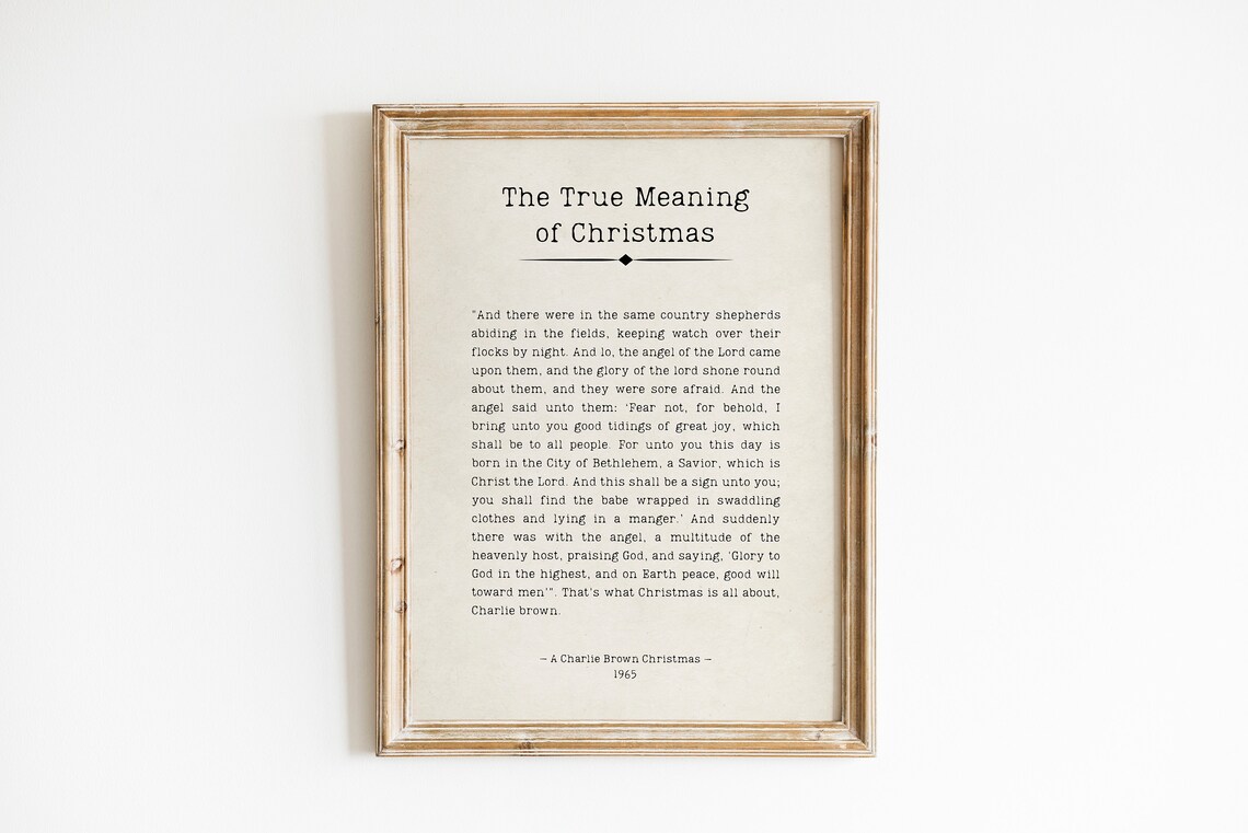 The True Meaning of Christmas Book Page Quote Vintage Poster - Image 2