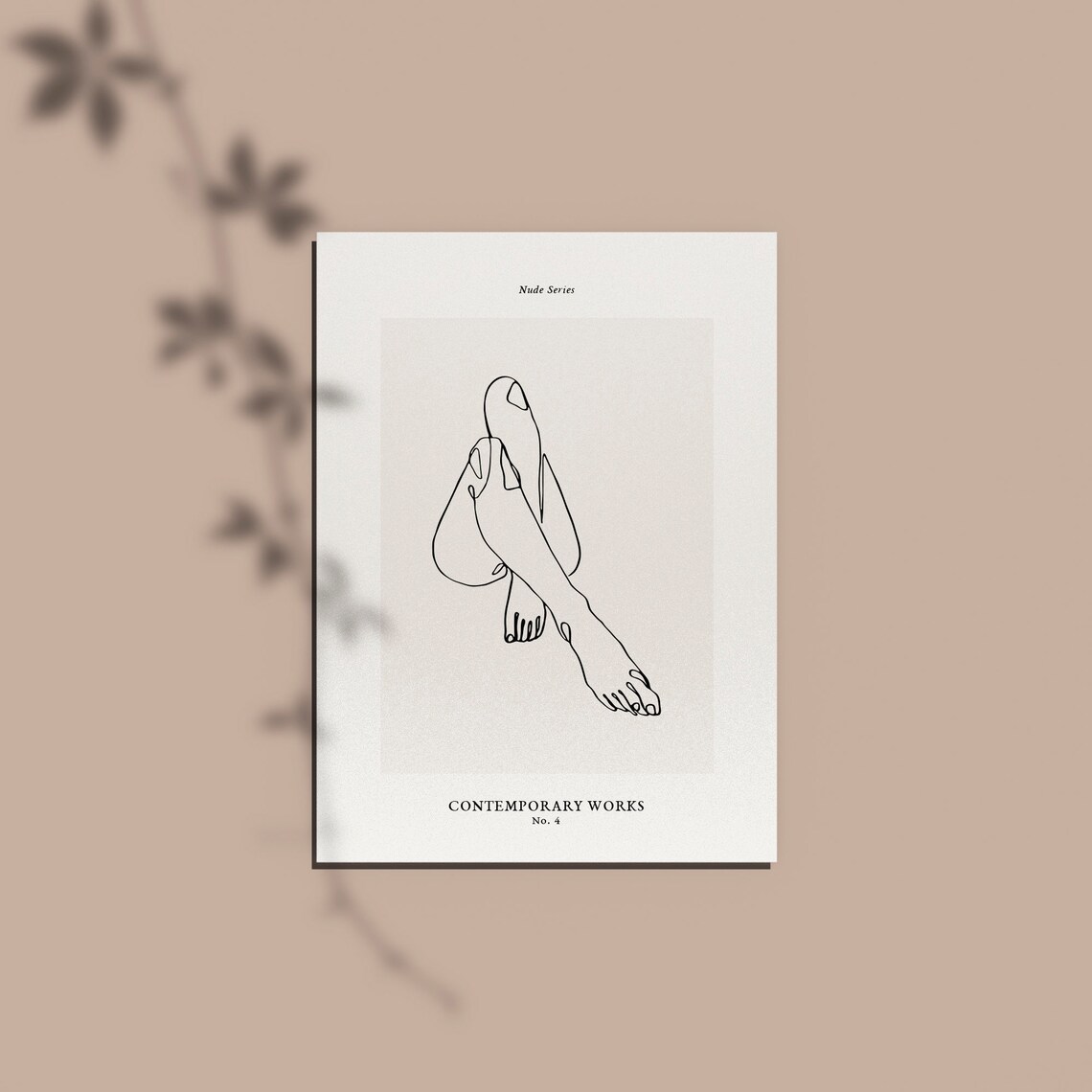 Nude Series Number 4 Single Line Body Art Minimalist Figure Poster - Image 2