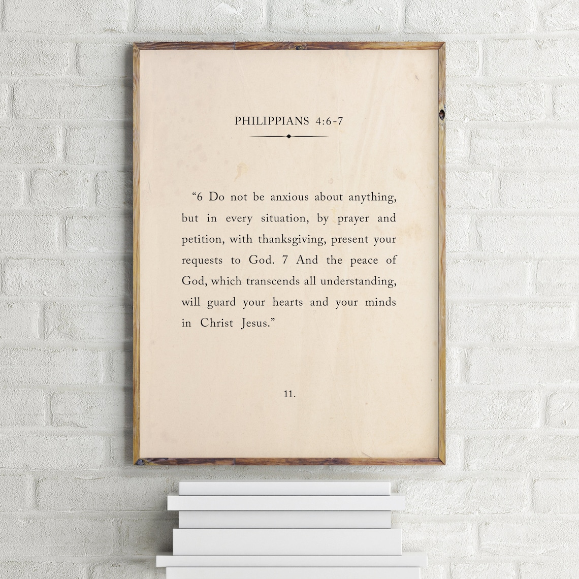 Philippians 4:6-7 Scripture Art Print, Christian Sign