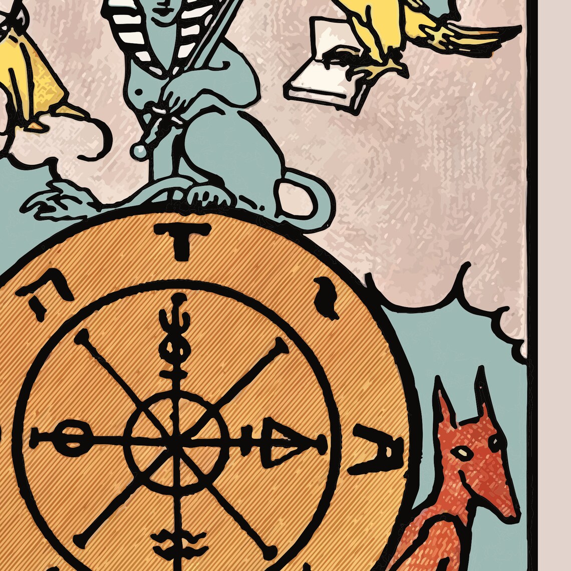 Wheel Of Fortune Tarot Card Art Print, Mystical Astrology - Image 2