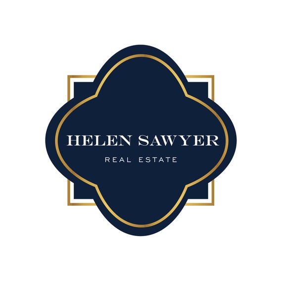 Premade Logo Gold Frame Logo Navy Blue Logo Real Estate Logo Hair Salon Logo Boutique Logo Beauty Salon Logo Makeup Artist Logo Realtor Logo