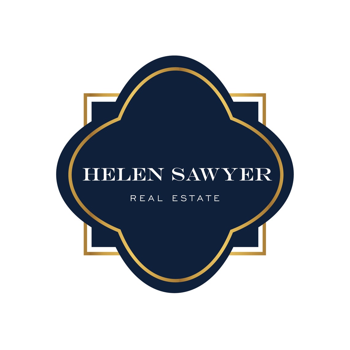 Helen Sawyer Navy Gold Geometric Real Estate Premade Logo Brand Print