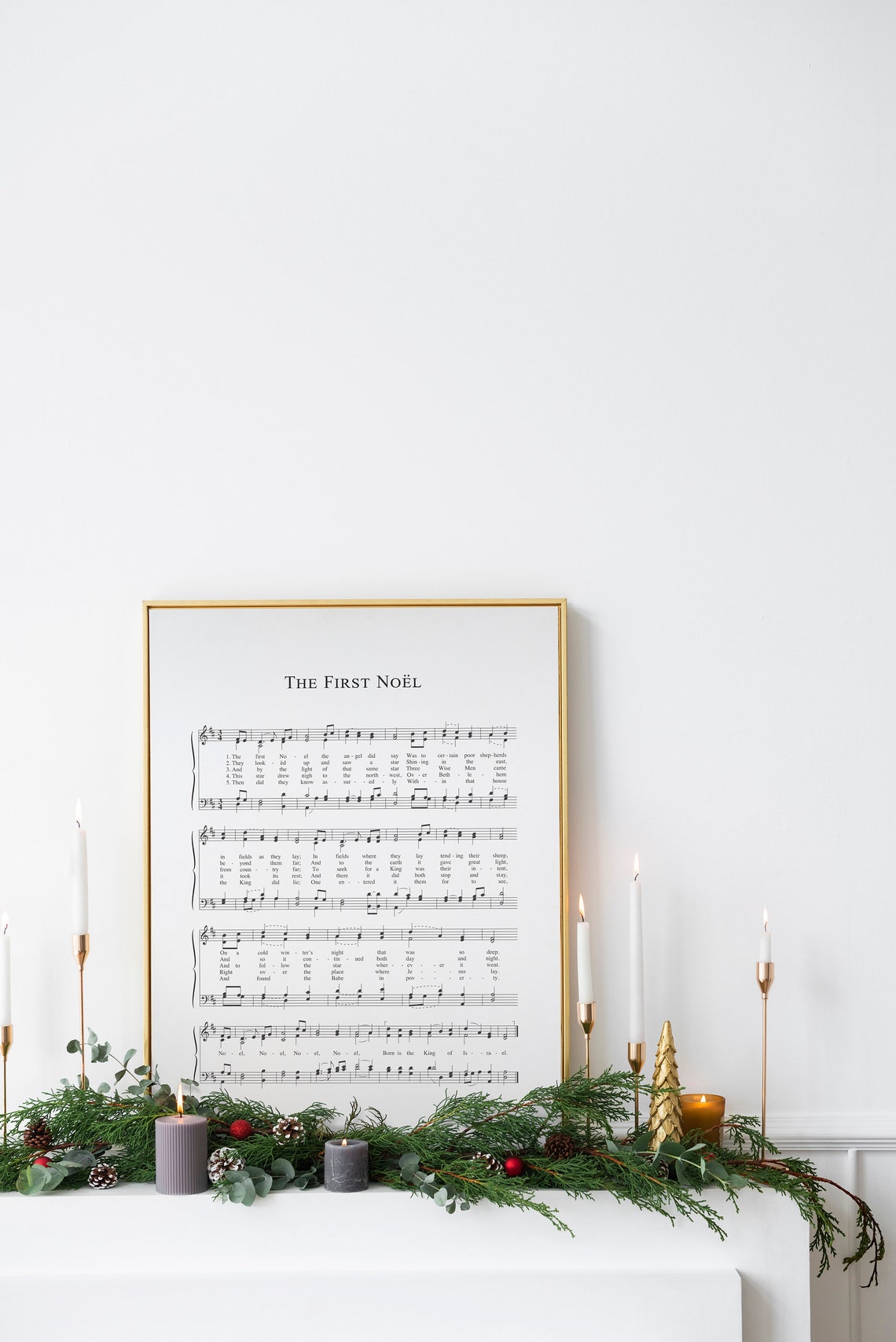 The First Noel Music Sheet Wall Art Christmas Song Sign Christmas Wall Art Christmas Carol Sheet Music Church Hymn Lyrics Print - Image 2