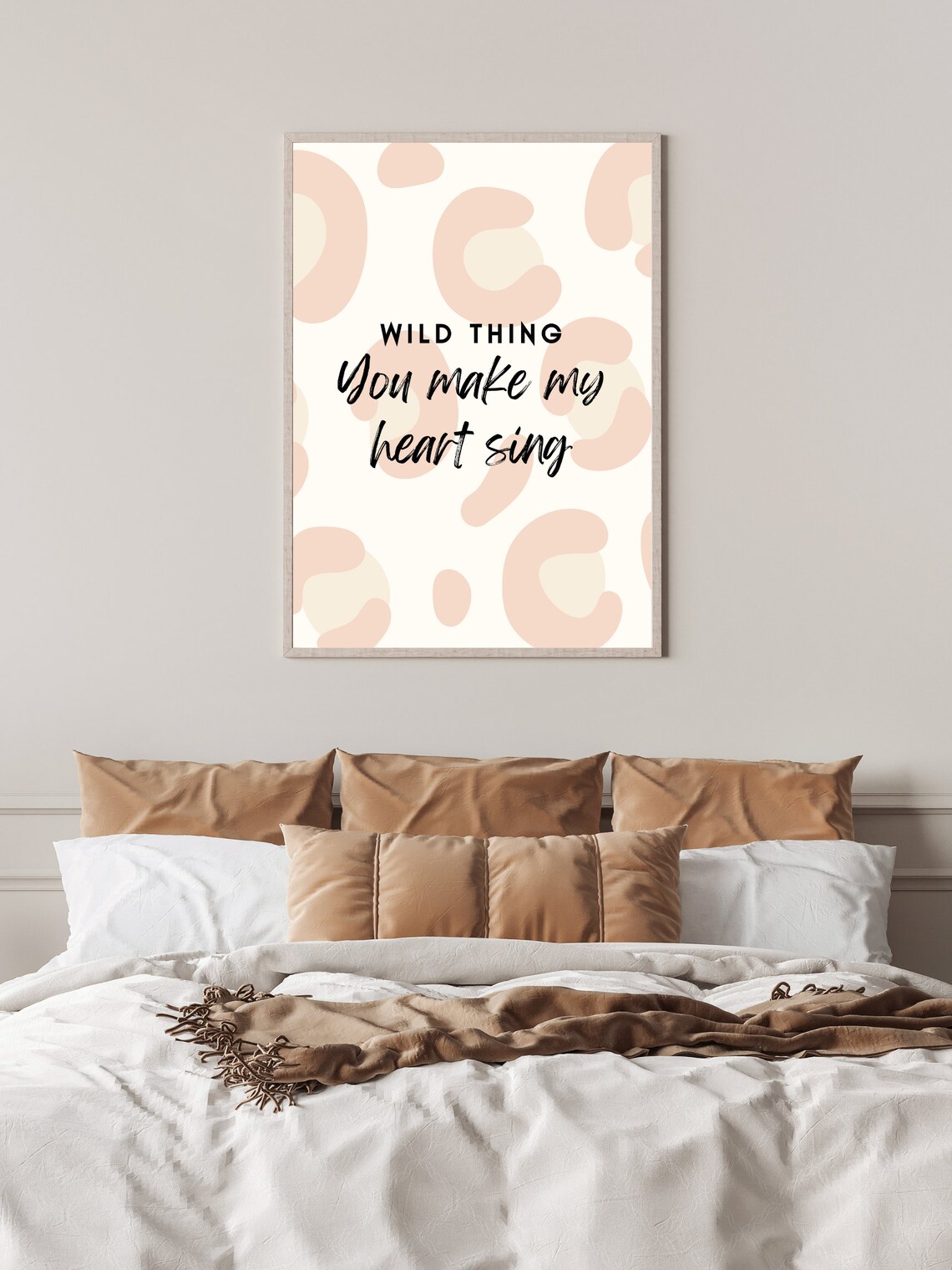 Wild Thing You Make My Heart Sing Leopard Print Love Quote Poster - Image 3