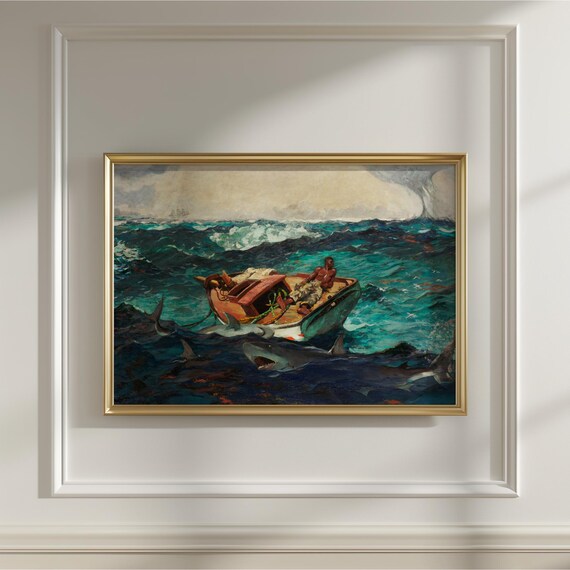 Winslow Homer The Gulf Stream Sharks Dramatic Storm Sea Poster
