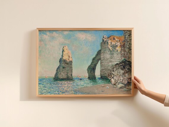 Claude Monet Cliffs At Etretat Normandy Coast Vintage Art Poster