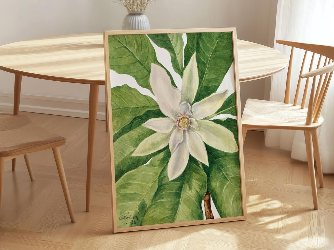 Umbrella Tree Art Print Vintage Floral Botanical Wall