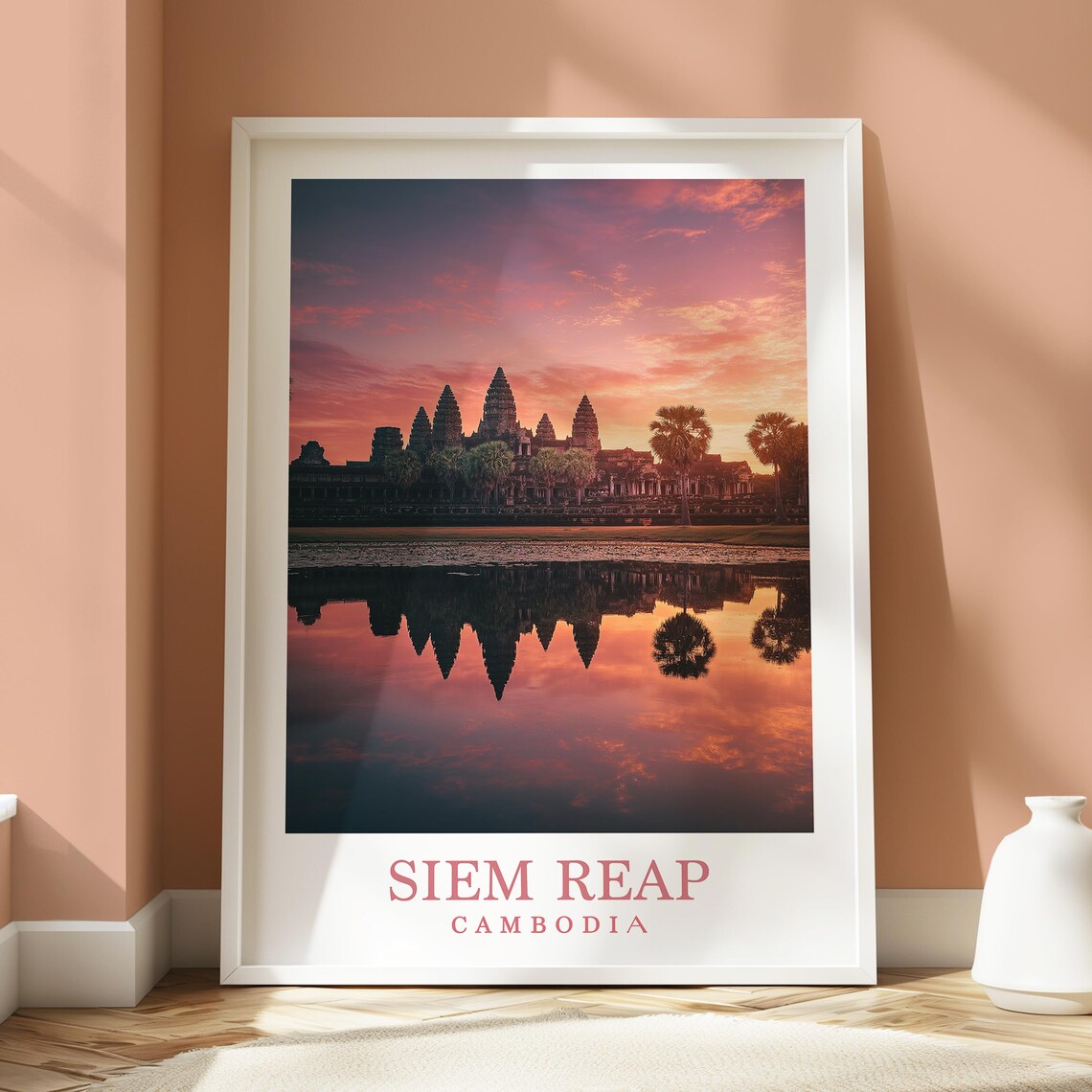 Siem Reap Travel Poster, Cambodia Home Decor