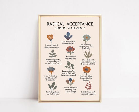 Radical Acceptance Coping Statements Dbt Art Print