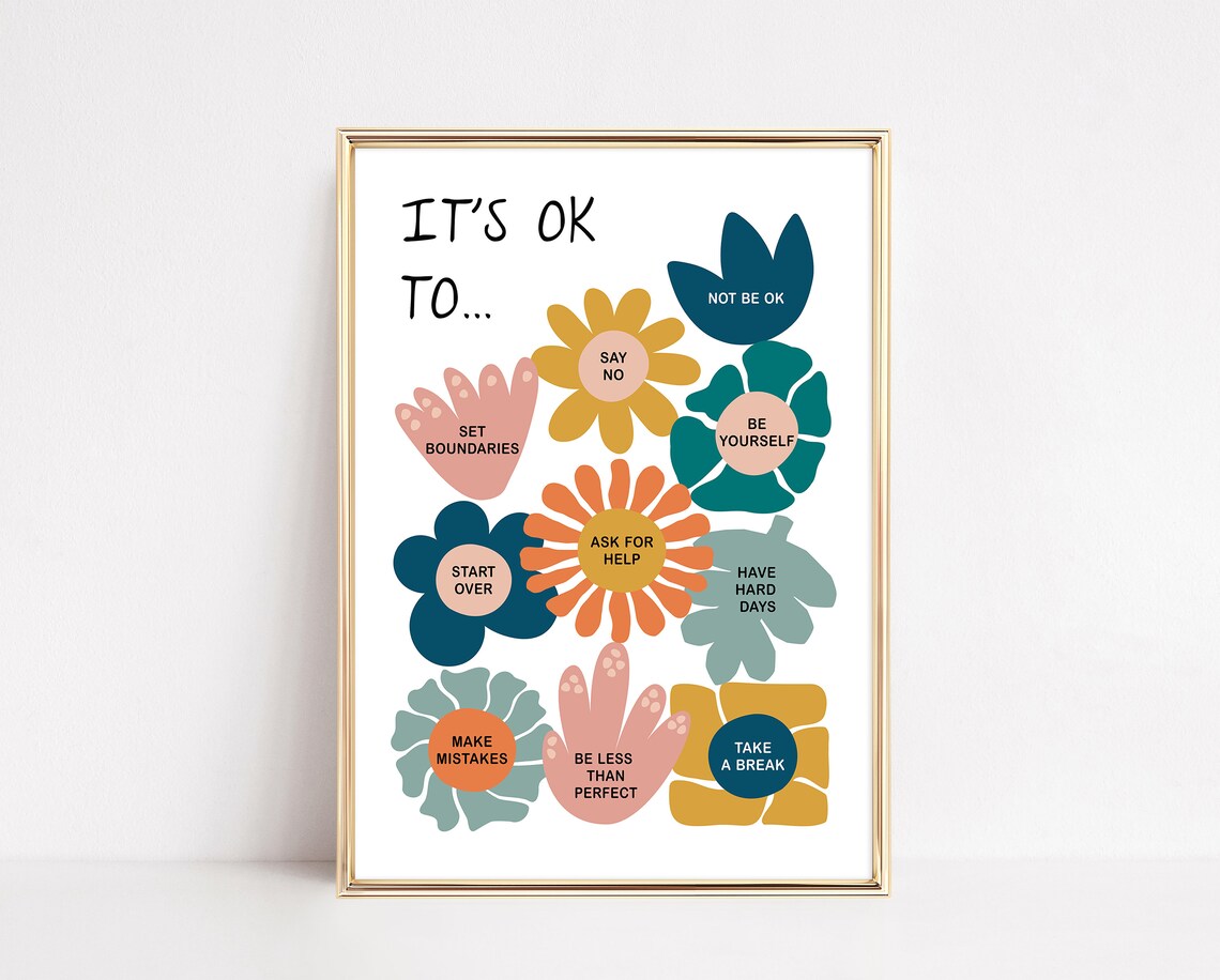Its Ok To Not Be Ok Mental Health Art Print - Image 2