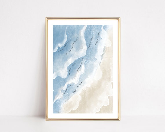 Inhale Exhale Watercolor Meditation Art Print