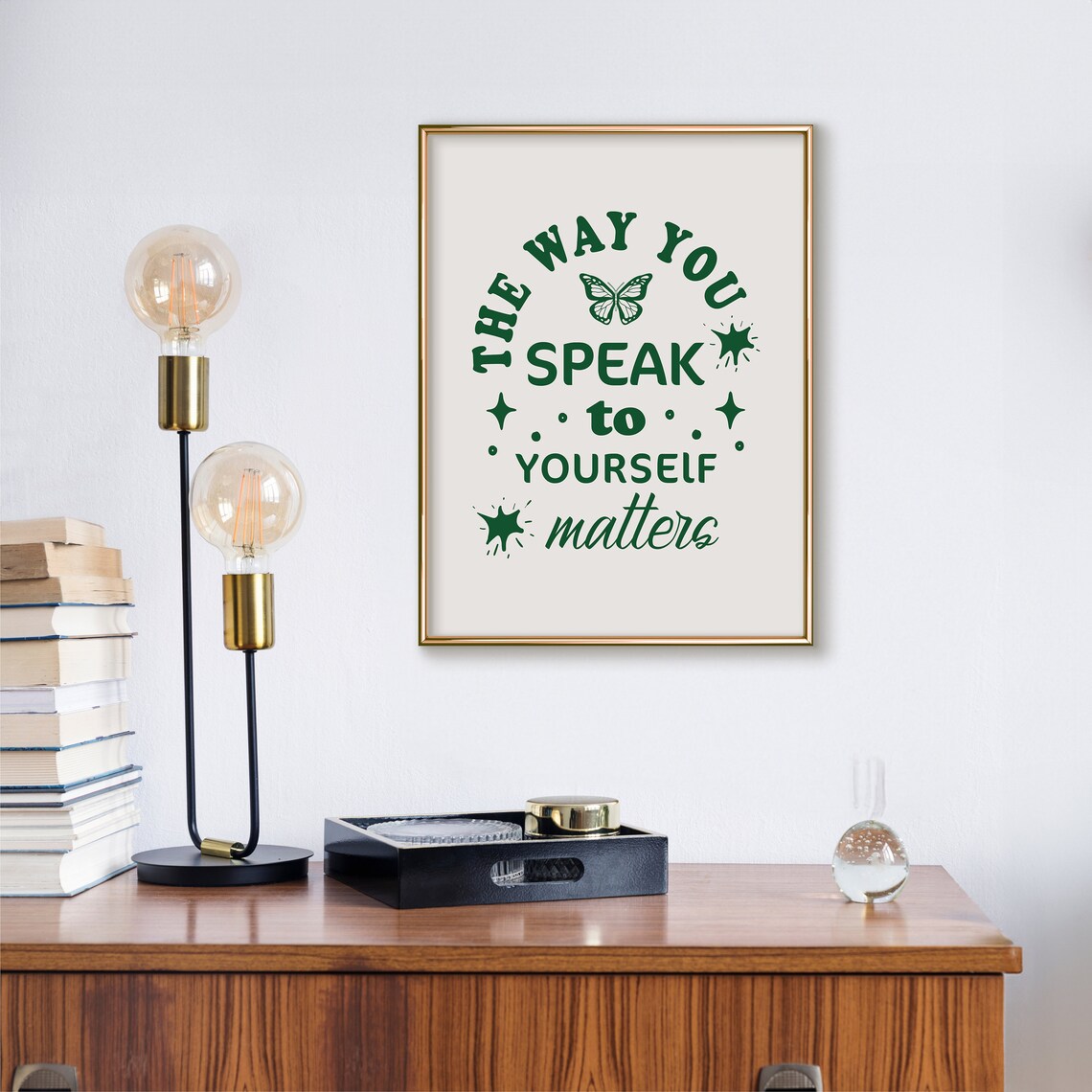 The Way You Speak To Yourself Matters Poster, Retro Green - Image 3
