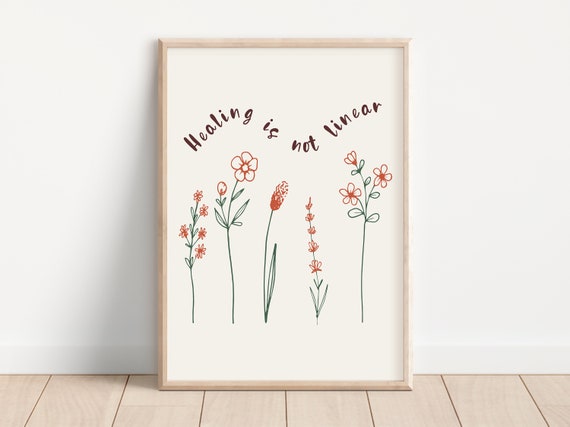 Healing Is Not Linear Self Help Art Print