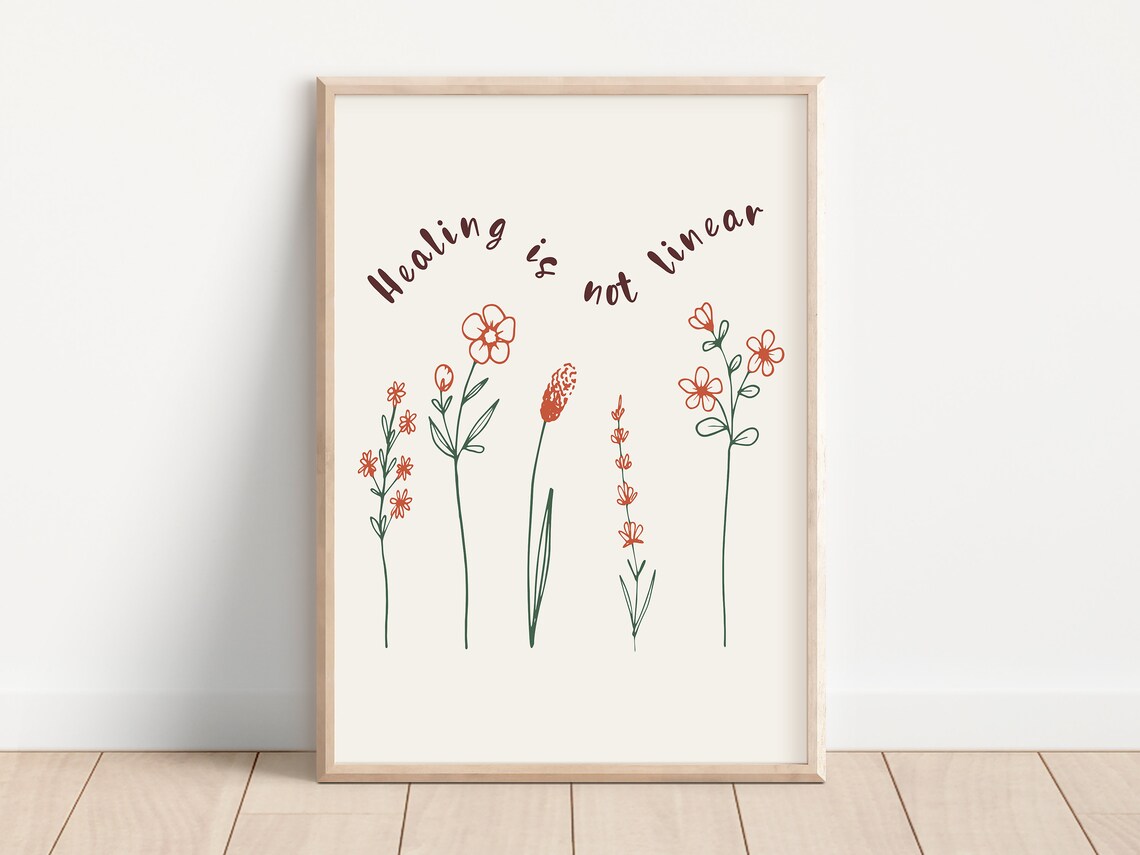 Healing Is Not Linear Self Help Art Print