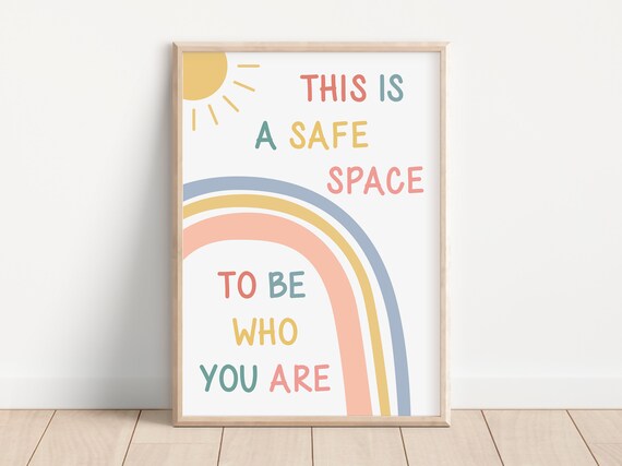This Is A Safe Space Rainbow Diversity Inclusion Classroom Poster