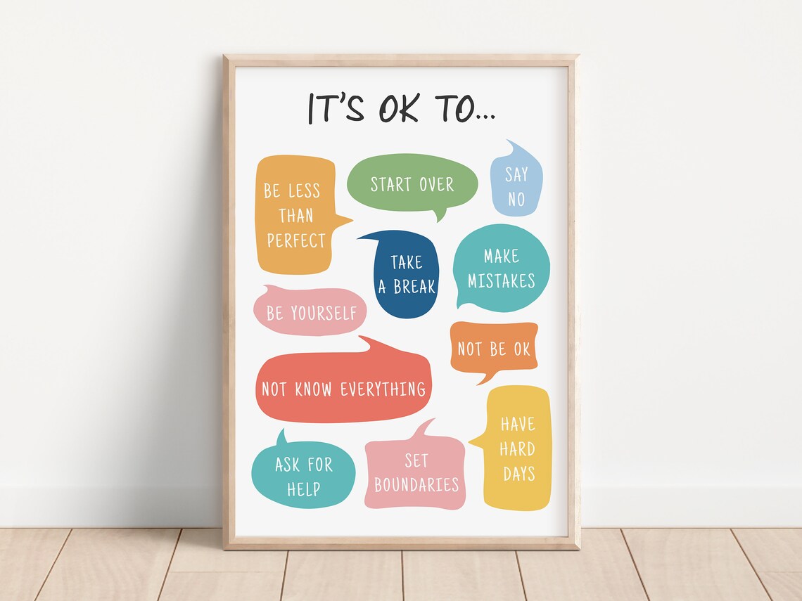Its Ok to Not Be Ok Affirmations Poster Print