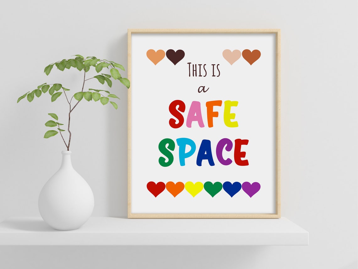 This Is a Safe Space Rainbow Lettering Inclusive Classroom Poster - Image 2