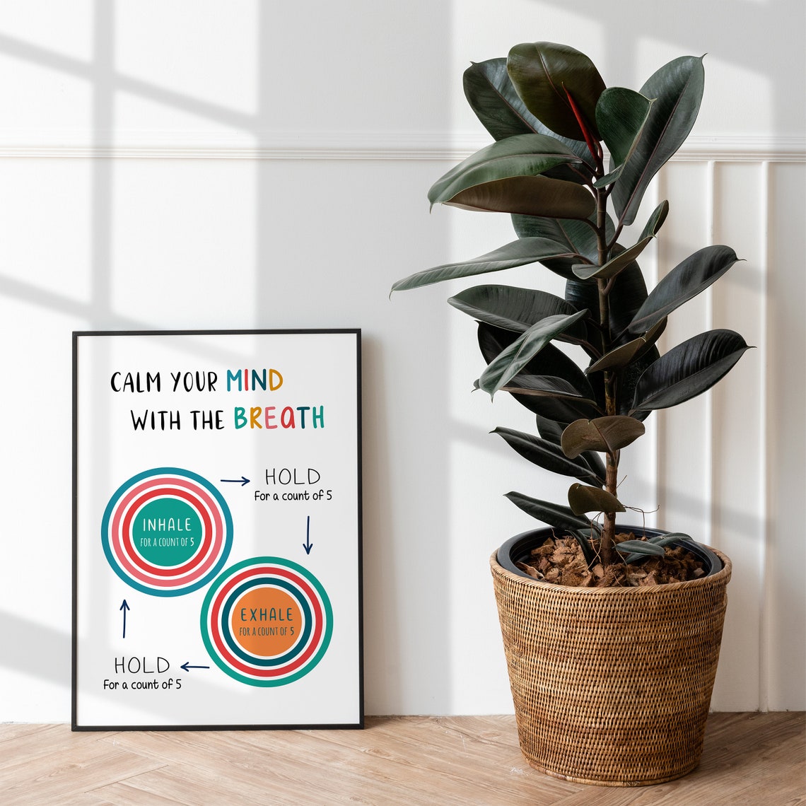 Calm Your Mind With the Breath Box Breathing Exercise Anxiety Poster - Image 2