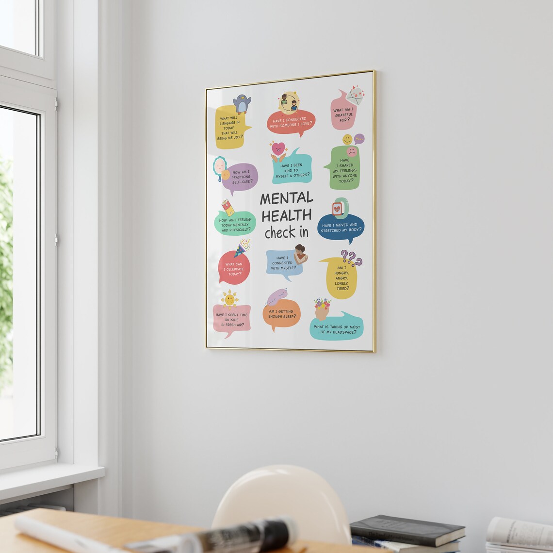 Mental Health Check In Poster, Daily Self Talk - Image 3