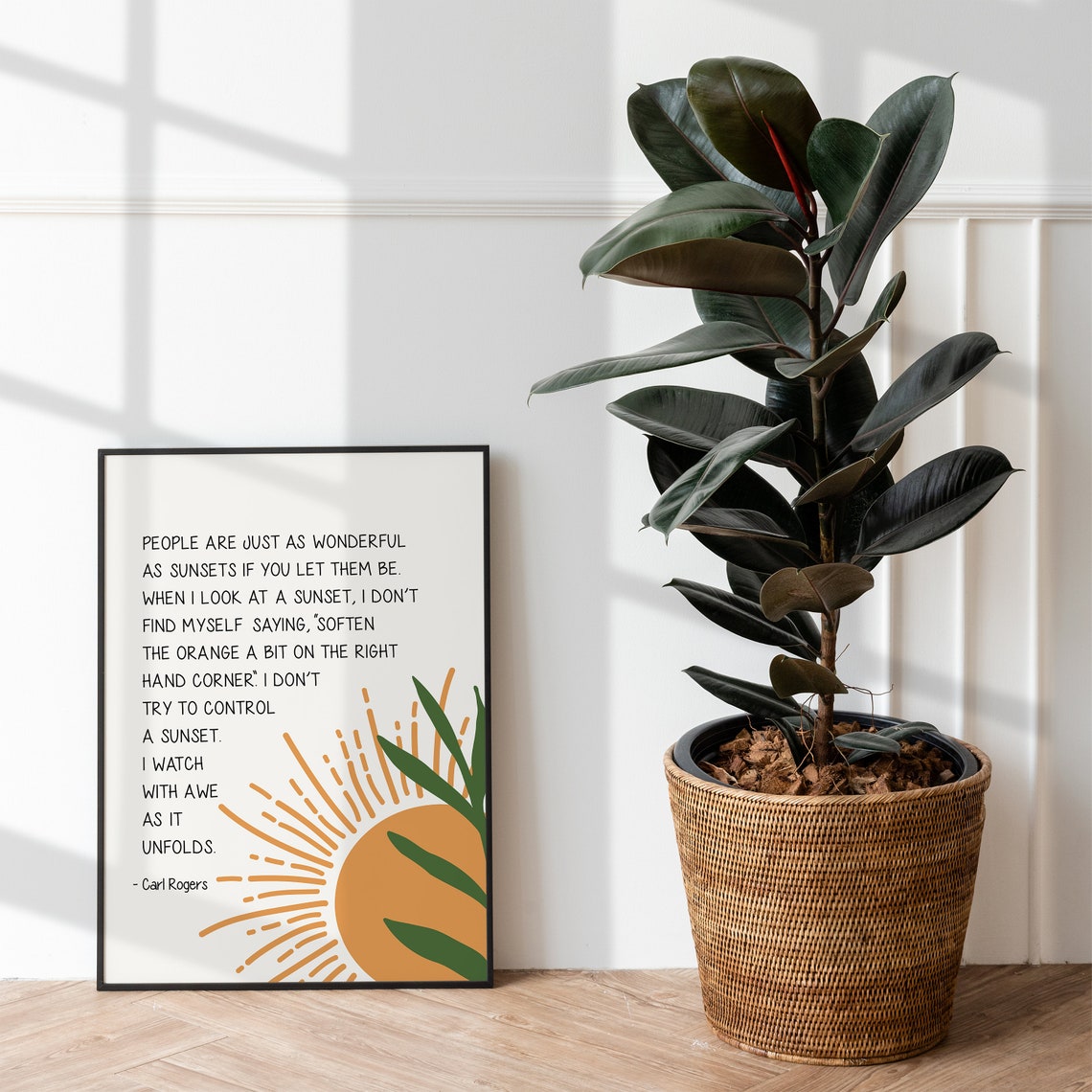 Carl Rogers Sunset Quote People Are Wonderful Sun Therapy Poster - Image 2
