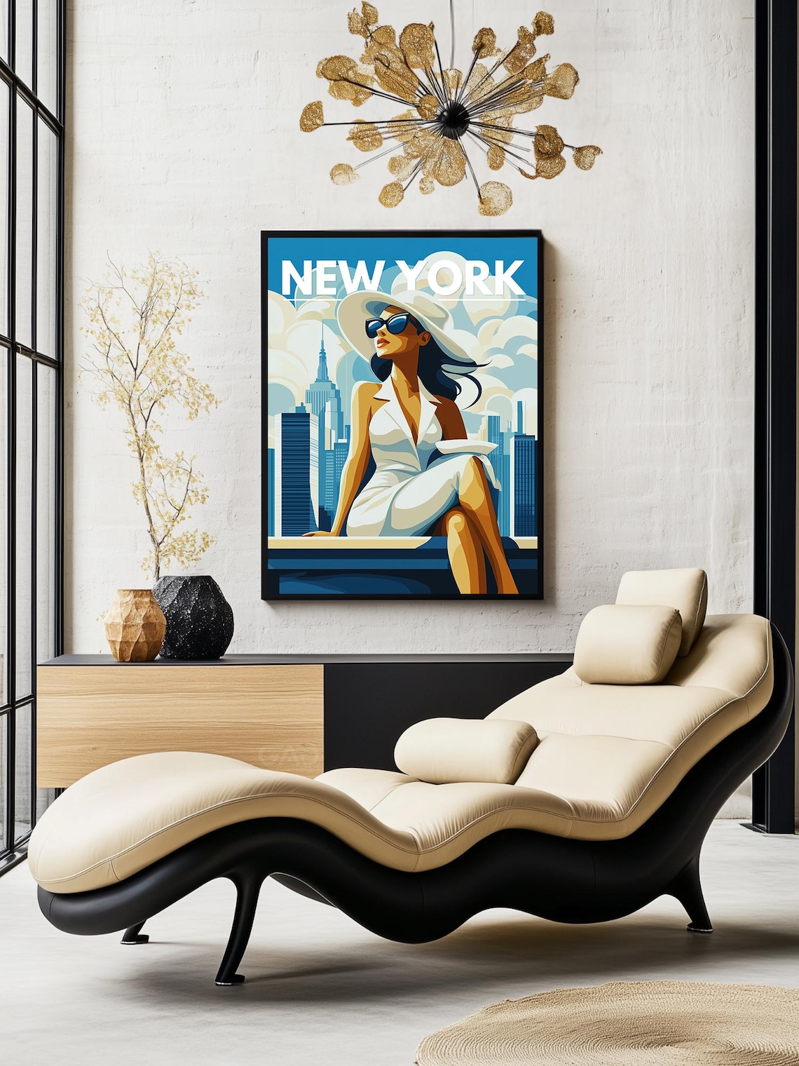 New York City Retro Travel Poster, Cityscape - Image 3