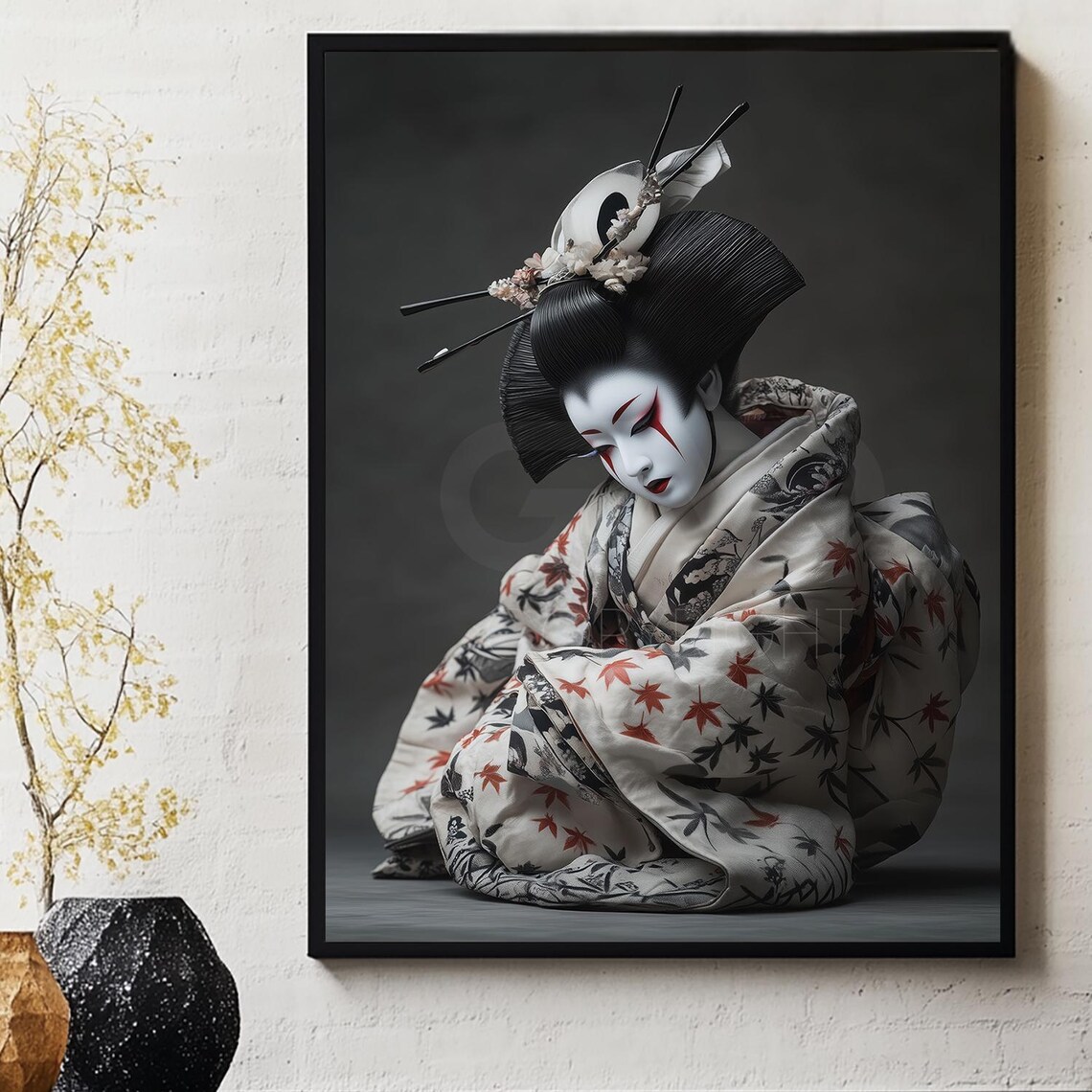Oiran Japanese Poster Print, Zen Japan Culture