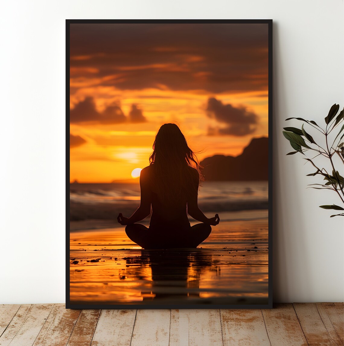 Yoga Studio Abstract Meditation Poster, Modern Design