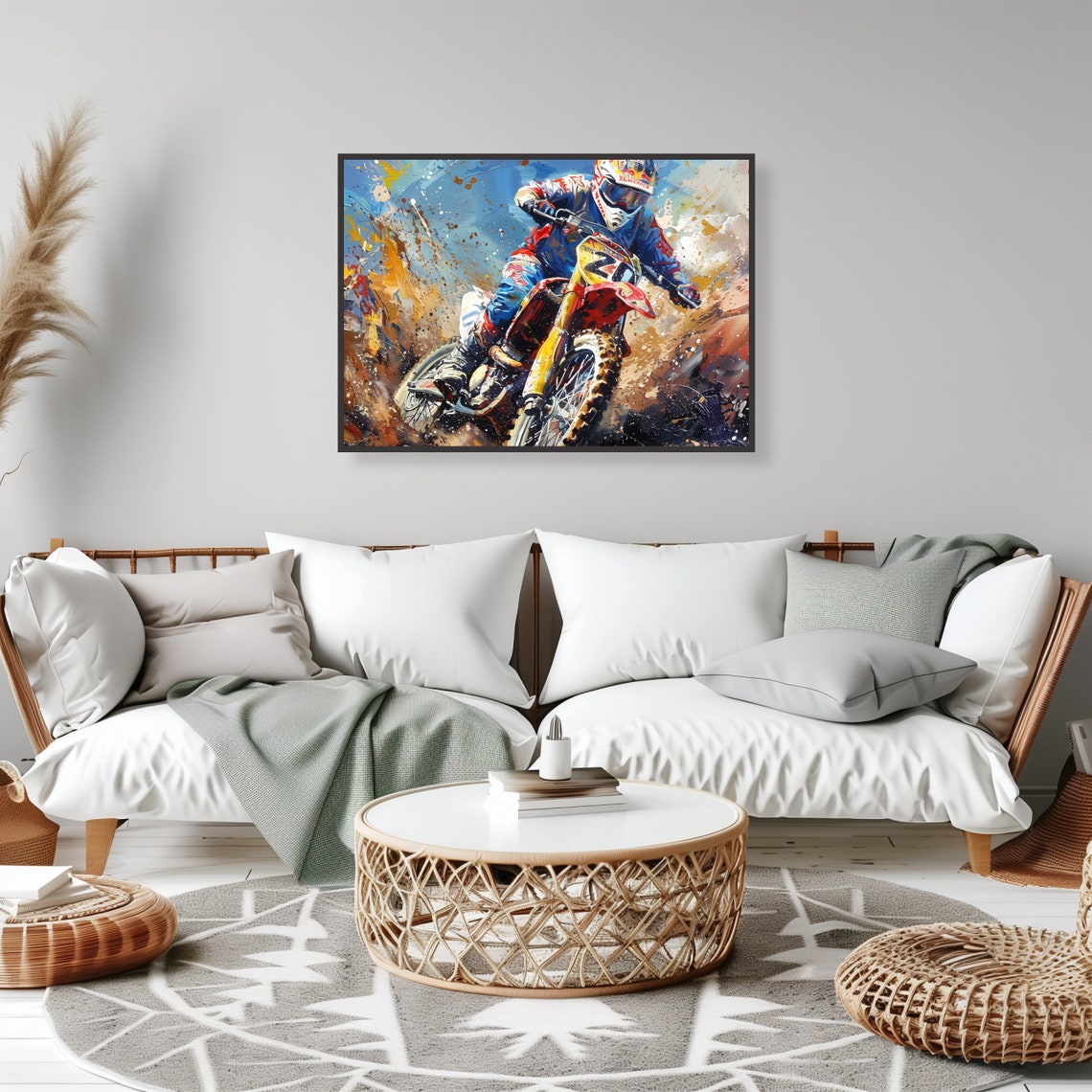 Motocross Rider Wall Art Dynamic Dirt Bike Racing Poster Vibrant Motorcycle Sports Decor For Gaming Or Teen Rooms - Image 2