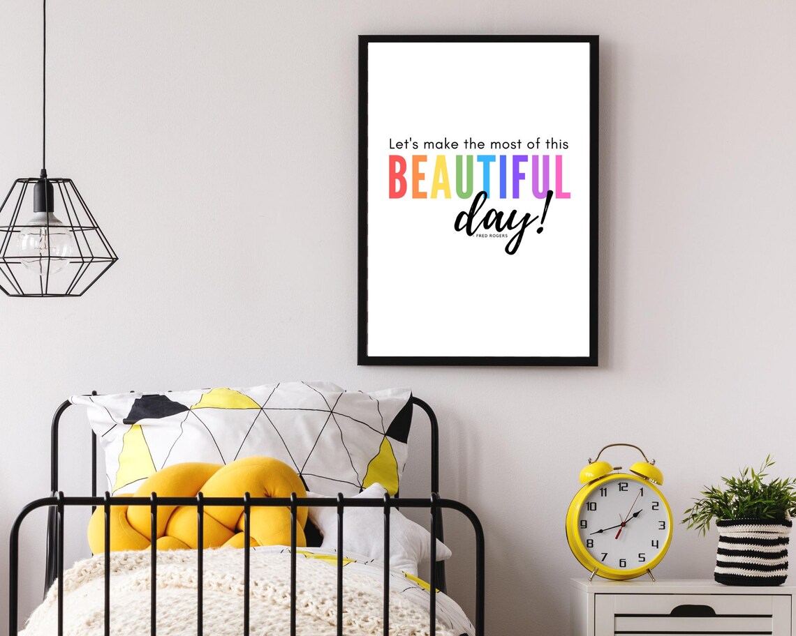 Mister Rogers Make The Most Of This Beautiful Day Rainbow Kids Poster - Image 3
