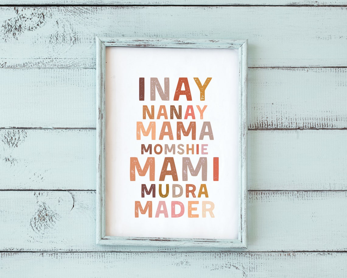 Filipino Mom Mothers Day Gift Poster Typography Graphic Art