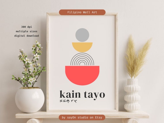 Kain Tayo Filipino Kitchen Art, Baybayin Poster