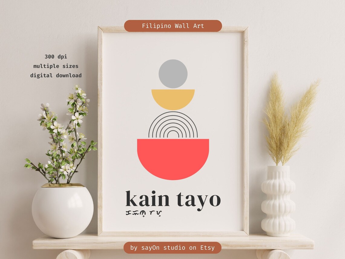 Kain Tayo Filipino Kitchen Art, Baybayin Poster