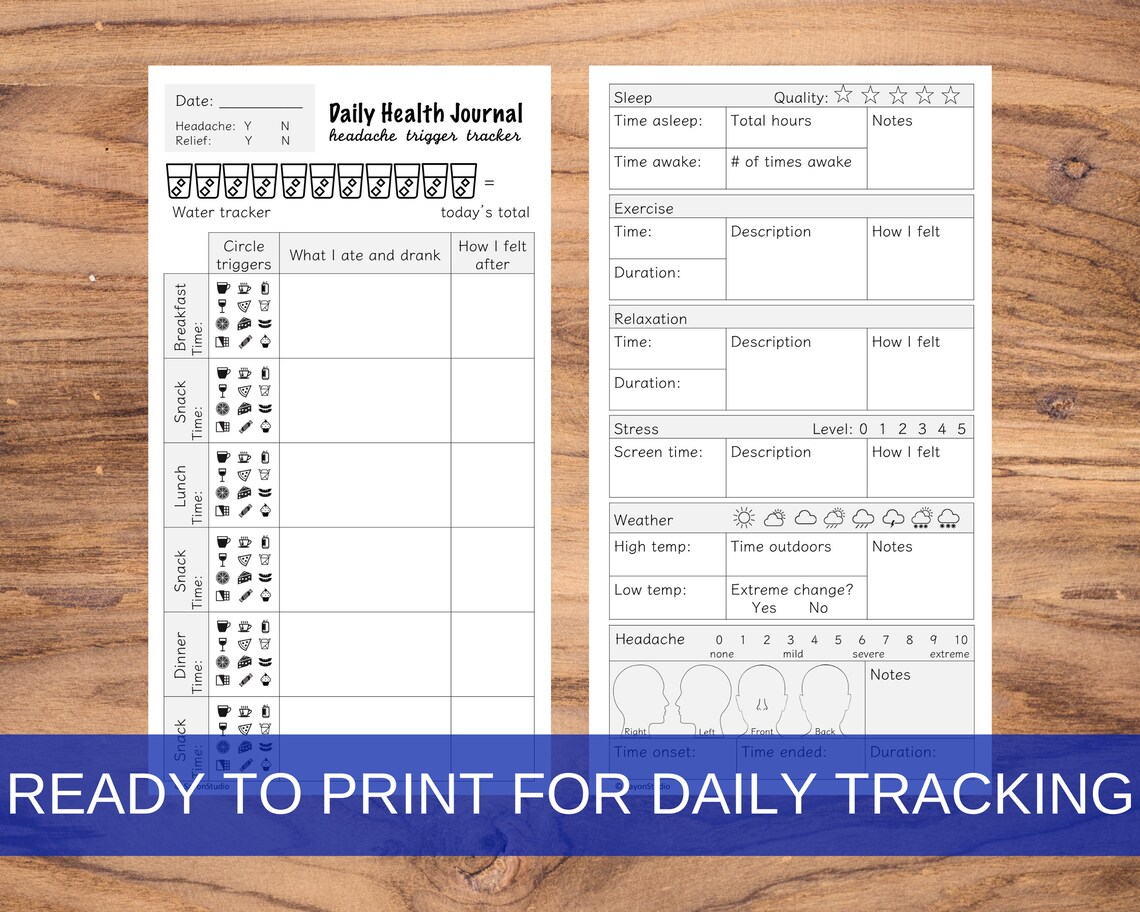 Comprehensive Daily Headache Tracker, Poster Print - Image 2