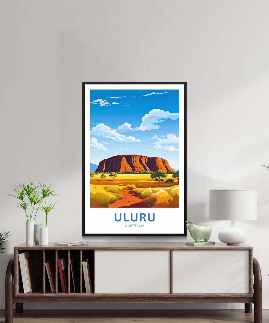 Uluru Australia Sacred Red Rock Sunset Outback Custom Text Poster - Image 2