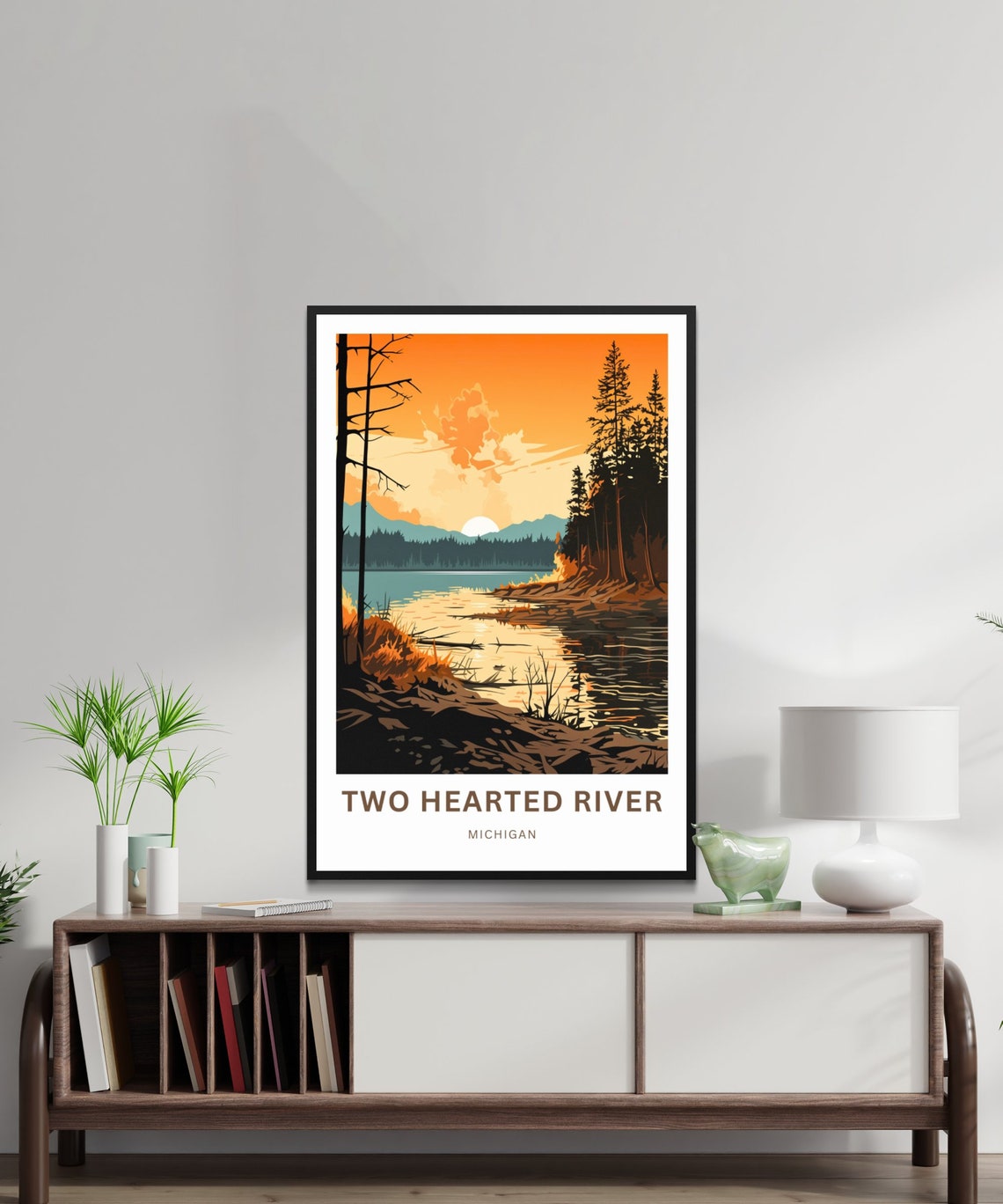 Personalized Two Hearted River Michigan Custom Vintage Travel Poster - Image 4