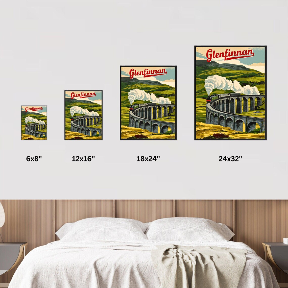 Glenfinnan Steam Train Viaduct Scottish Highlands Travel Poster - Image 4