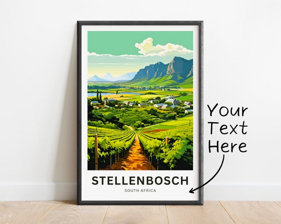 Personalized Stellenbosch Travel Print Stellenbosch Poster South Africa Wall Art Framed Present Gift South Africa Present