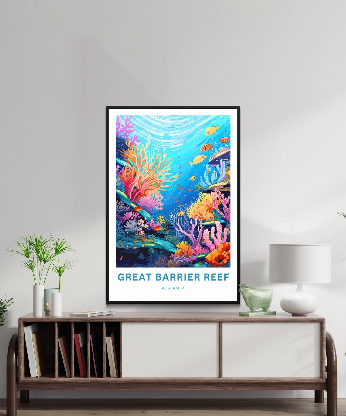Great Barrier Reef Australia Coral Underwater Scene Travel Poster - Image 2